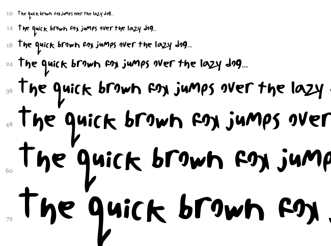 Bad Handwriting font waterfall